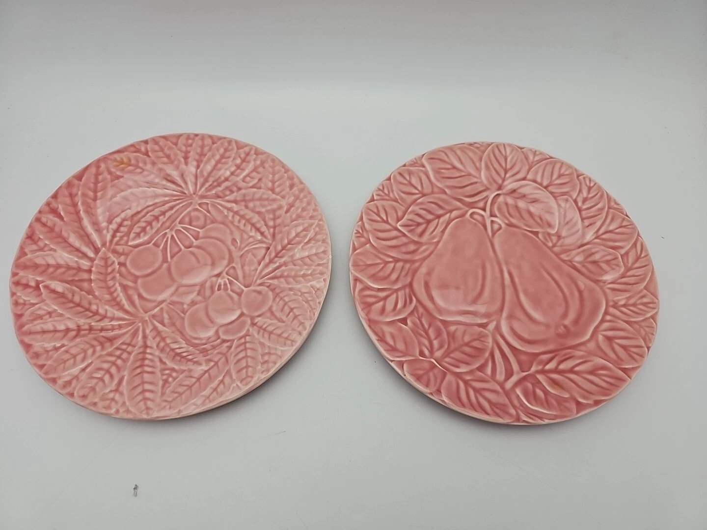 Bordallo Pinheiro Fruit Pattern Pears & Cherries Pink Salad Dessert Plate 7 3/4” | eBay US
