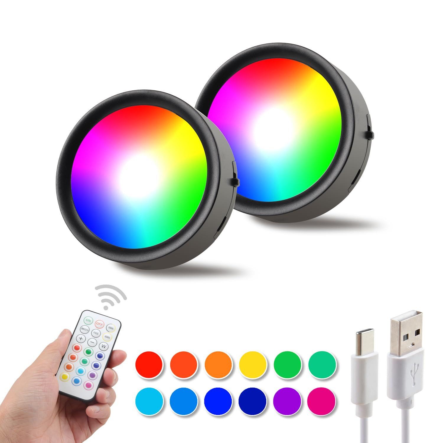 DAMI Under Cabinet Lighting with Remote Control, Rechargeable Battery Operated Wireless Shelf Lig... | Amazon (US)