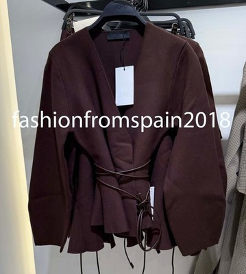 ZARA NEW WOMAN CARDIGAN WITH BELT CHOCOLATE S-XL 9598/252/717 | eBay US