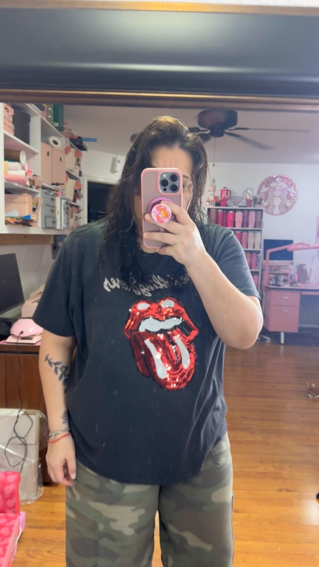 Yesterdays fit. I had back to back apt with mom and I wanted to be comfy. These jeans from American eagle were perfect. I should have sized down. They do run a little big. And of course my sparkly converse I blinged. The tee is a few years old I was going to use it for a concert but that’s the time my dad got sick amd passed a few weeks later. I am finally wearing it…the tee is actually under $25 right now only a few sizes are left. I’ve linked it below  

I’ve also linked camo pants that literally the same as AE and under $20 from Walmart. Thanks to my good friend oli for the find  