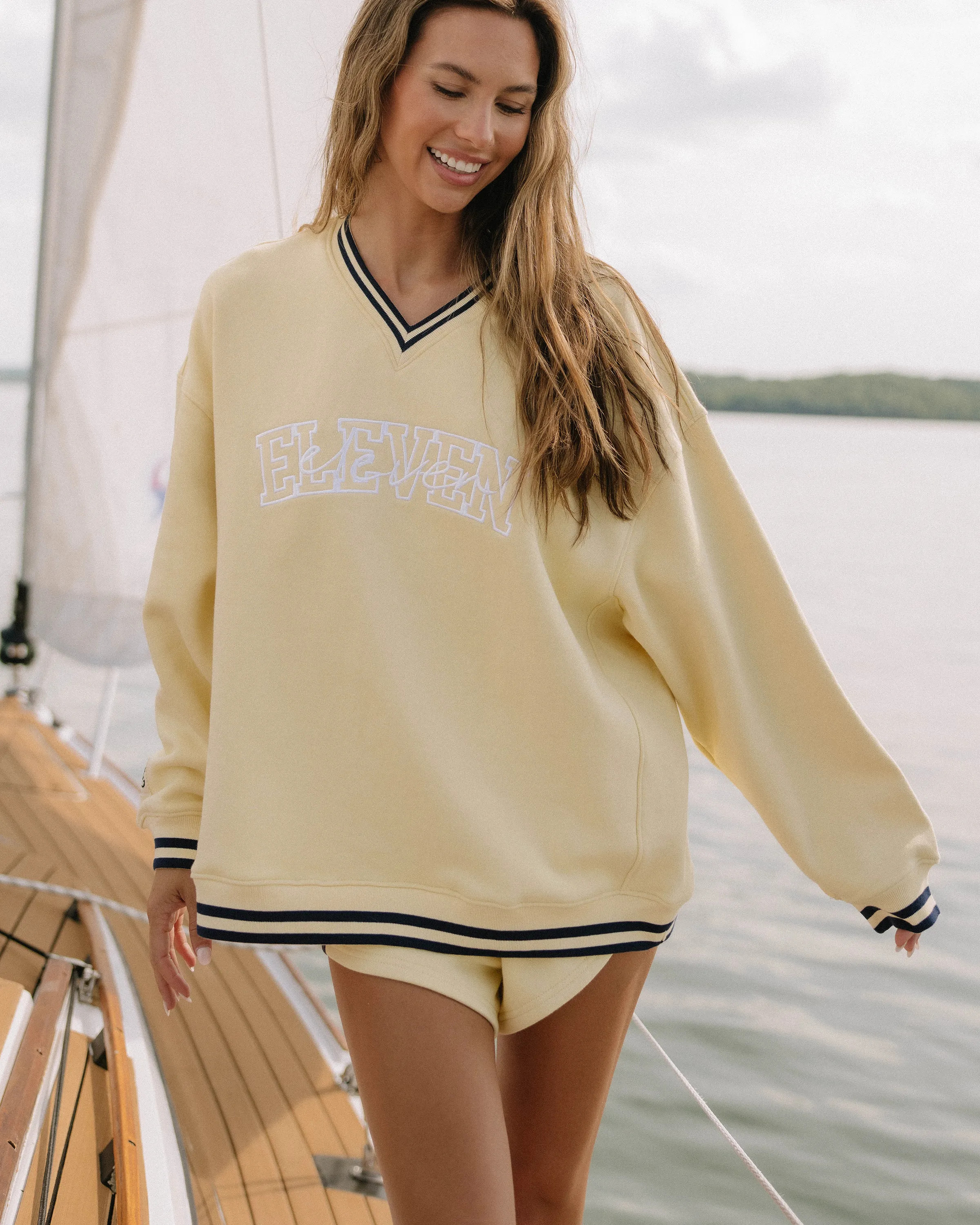 Vintage V-Neck Sweatshirt | Eleven Eleven