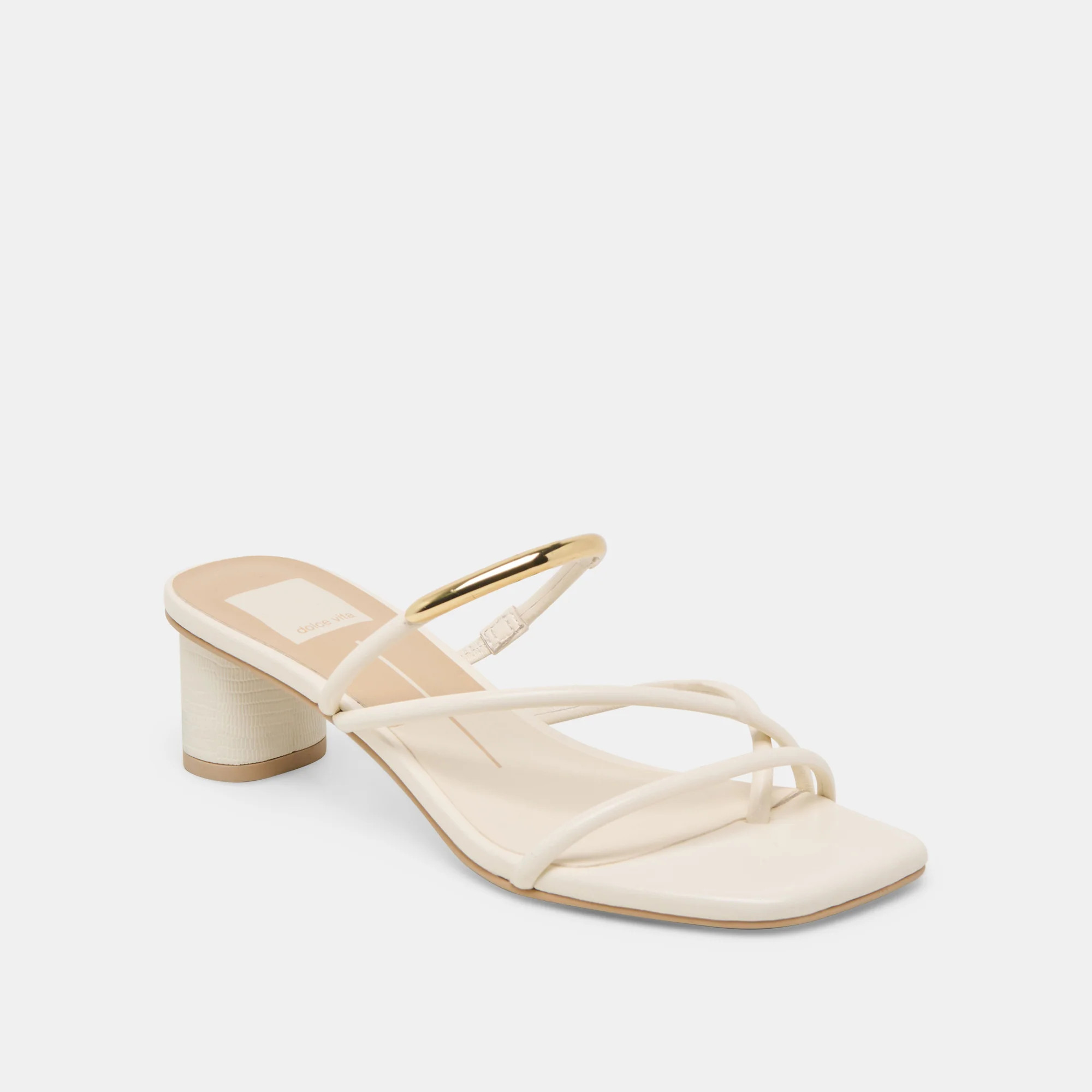 NAIRA HEELS OFF WHITE LEATHER | DolceVita.com