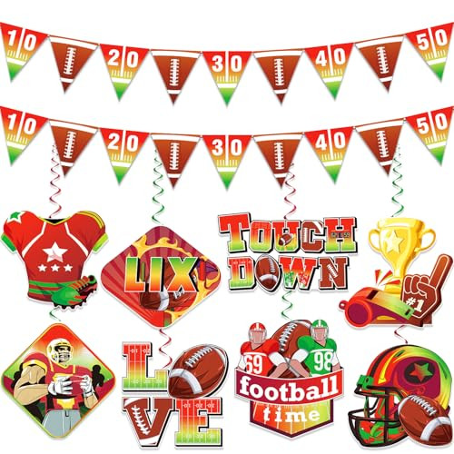 Super Football Party Decorations, NO-DIY Purple Super Football Party Decorations 2025 includes 1pc Football Banner, and Super Football Party Decorations Hanging Swirls for Party | Amazon (US)