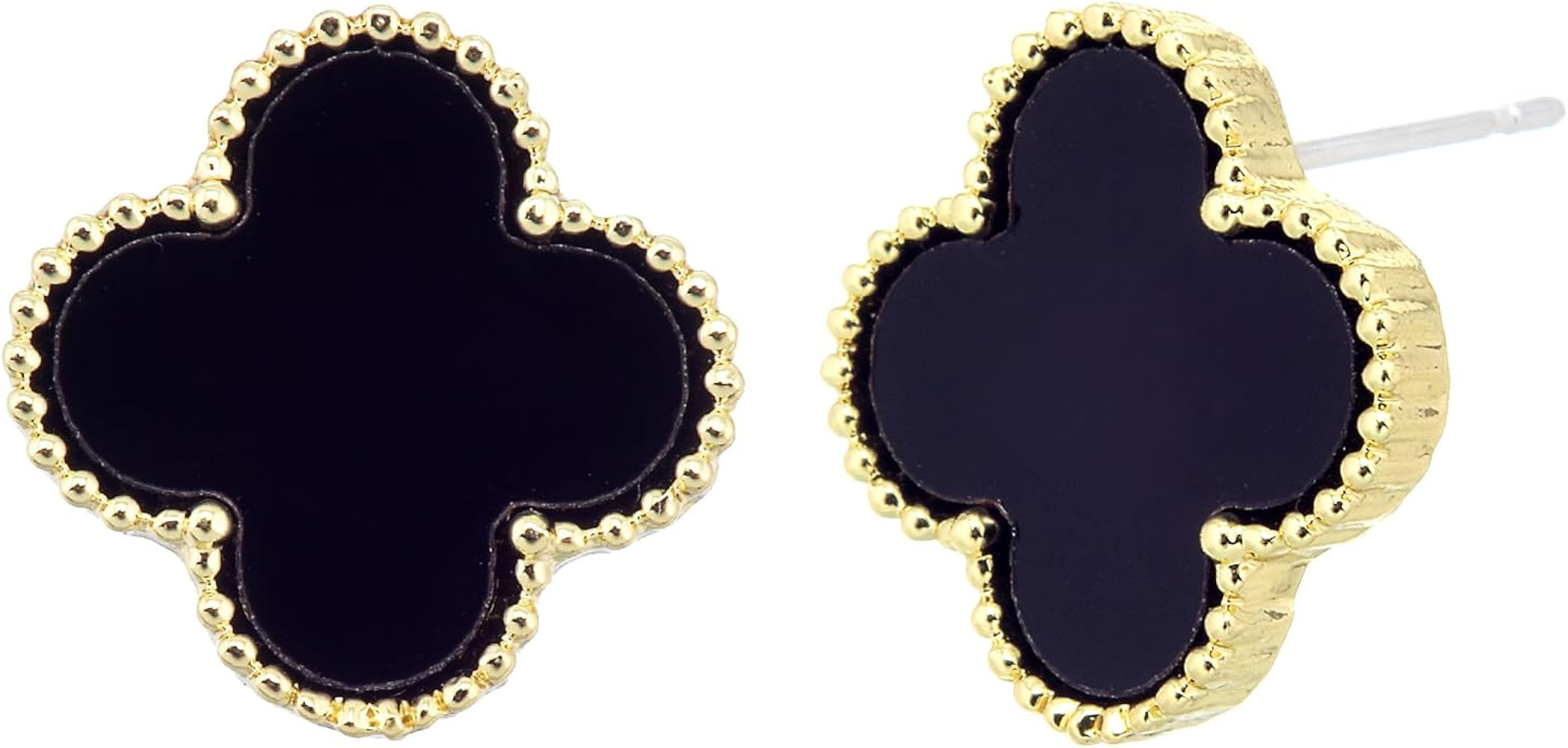 Green Four Leaf Clover Earrings, Huggie Hoop Dangle Earrings with Zirconium Charms and Sterling S... | Amazon (US)