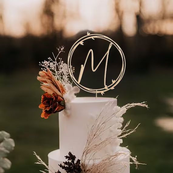 Wedding Initials Monogram Topper Rustic Wreath / Rustic | Etsy | Etsy (US)
