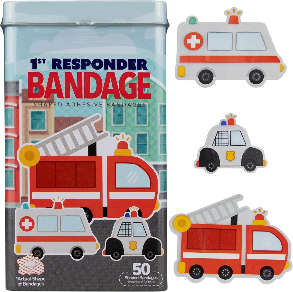 BioSwiss Kids Bandages, First Responders Shaped Self Adhesive Bandage Set, Latex Free, Sterile Wo... | Amazon (US)