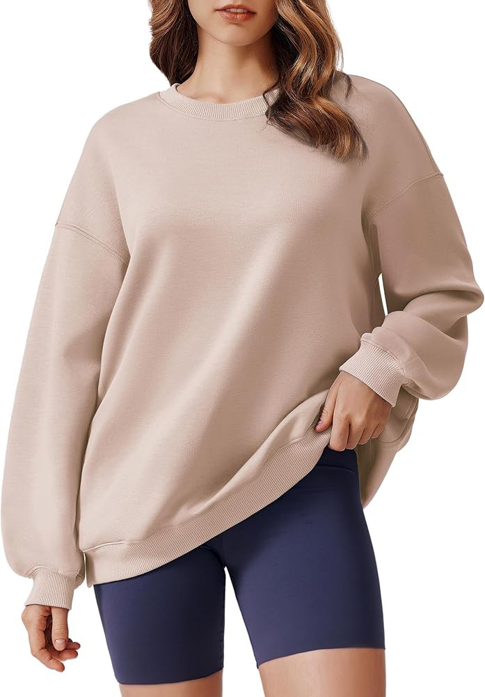PINSPARK Sweatshirt for Women Oversized 2024 Fall Outfit Long Sleeve Y2K Pullover Top Crewneck Sw... | Amazon (US)