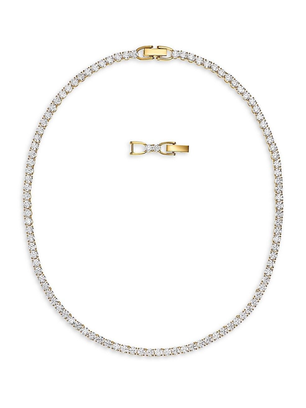 Tennis Swarovski Crystal White Goldplated Deluxe Necklace | Saks Fifth Avenue