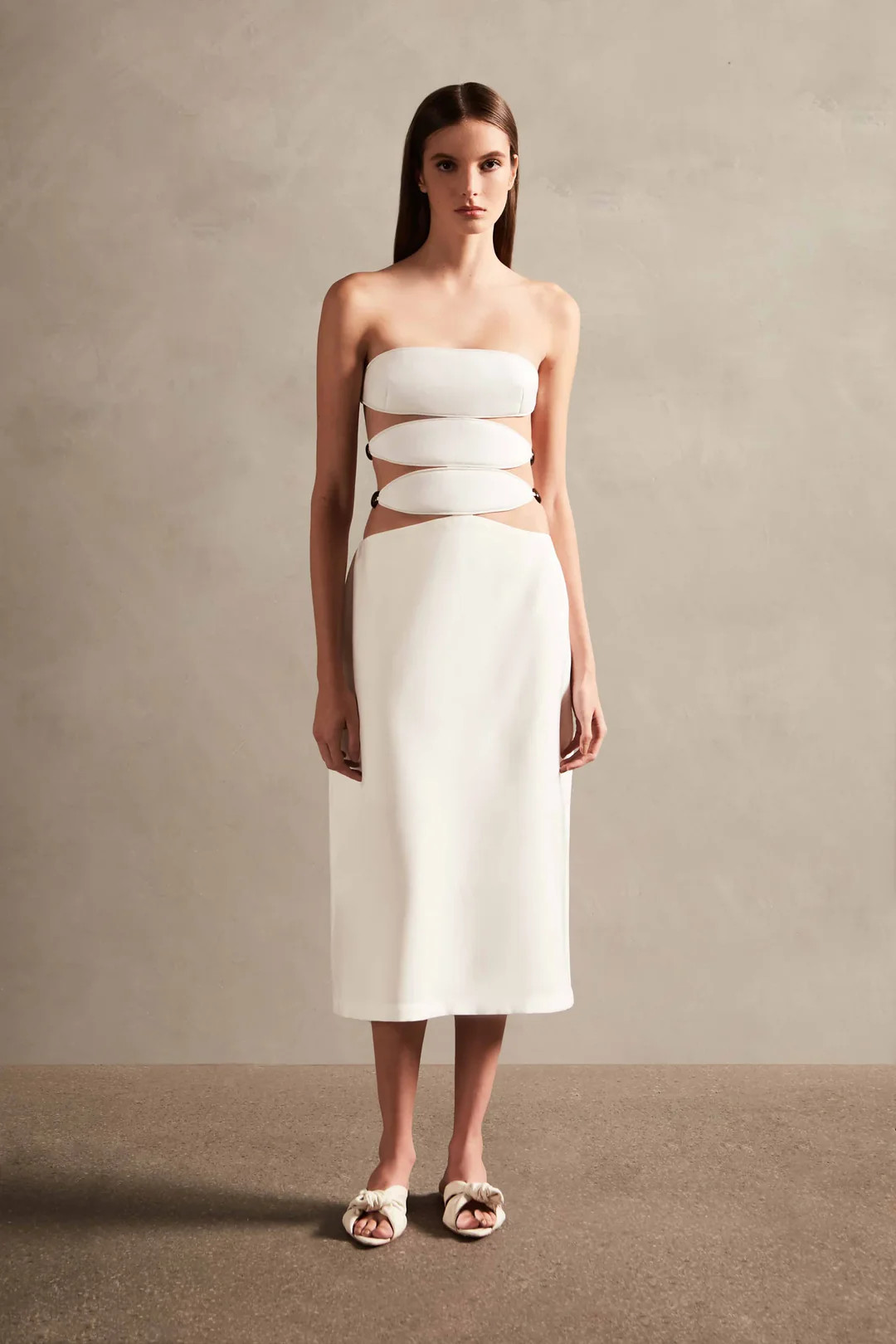 Vintage Orchid Solid Midi Dress | COUPER