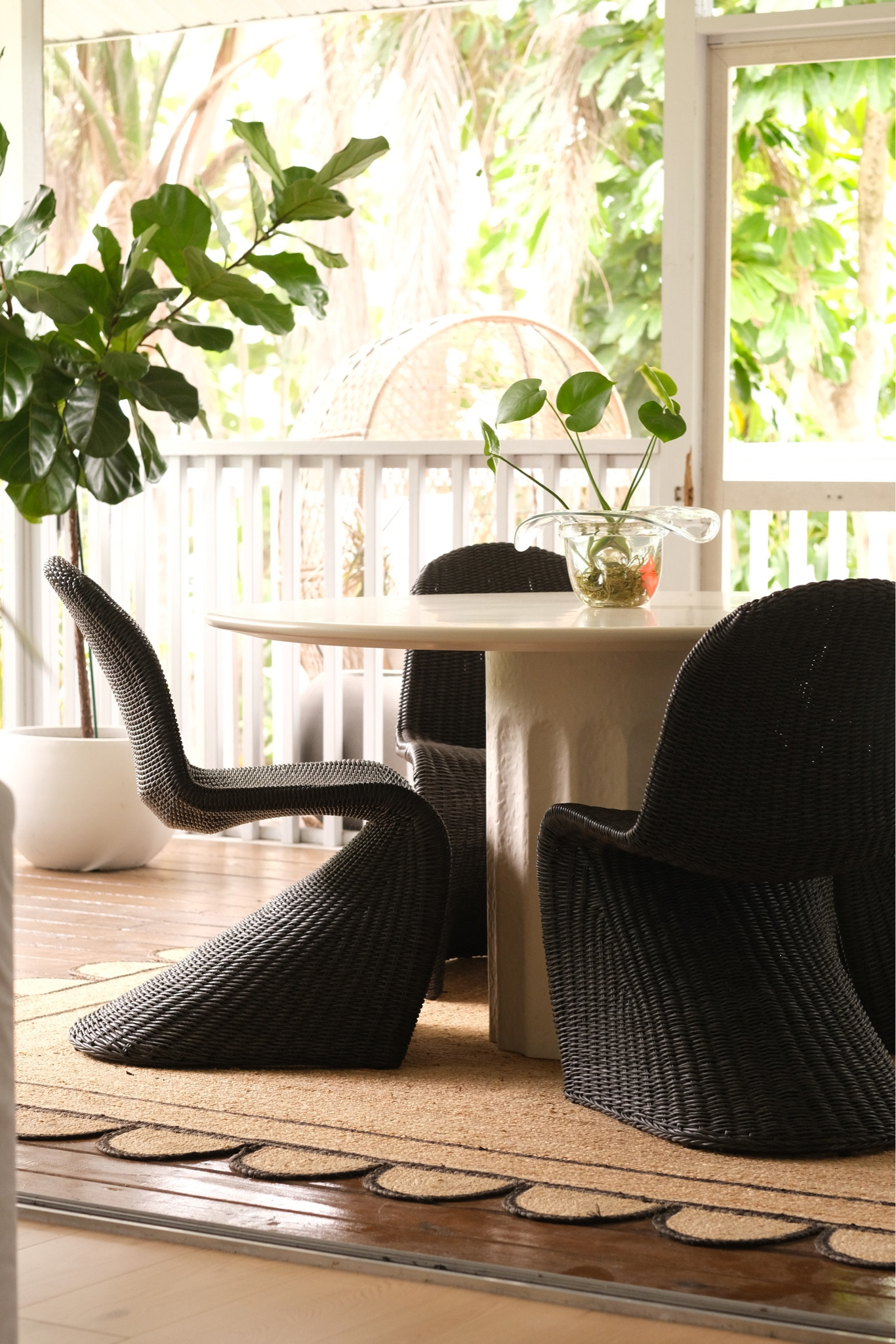 Outdoor furniture and accessories. The planter is an amazon find and so is the scalloped rug! #meandmrjones 

#LTKfindsunder50 #LTKfindsunder100 #LTKhome