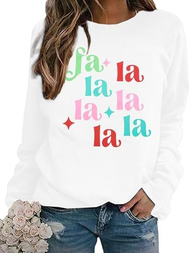 MNLYBABY Sleigh Christmas Sweatshirt Women Merry Christmas Holiday Crewneck Long Sleeve Shirts Fu... | Amazon (US)