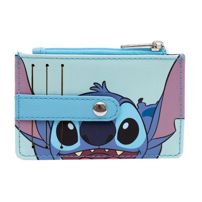 Disney Wallet, Wallet ID/Card Holder, Lilo and Stitch Stitch Smiling Face Close Up Baby Blue, Vegan Leather | Target