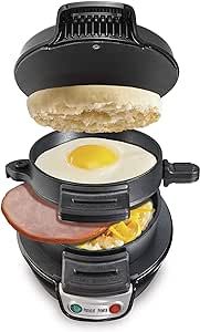 Hamilton Beach Breakfast Sandwich Maker with Egg Cooker Ring, Customize Ingredients, Perfect for ... | Amazon (US)