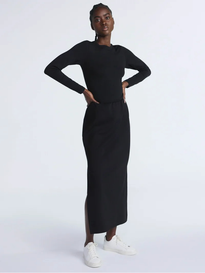 Scoop Women's and Women's Plus New Scubaknit Column Maxi Skirt, Sizes XS-4X | Walmart (US)