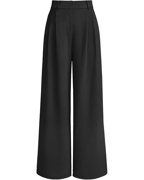LILLUSORY Womens Wide Leg Dress Pants Hight Waisted Work Business Causal Loose Palazzo Trousers | Amazon (US)