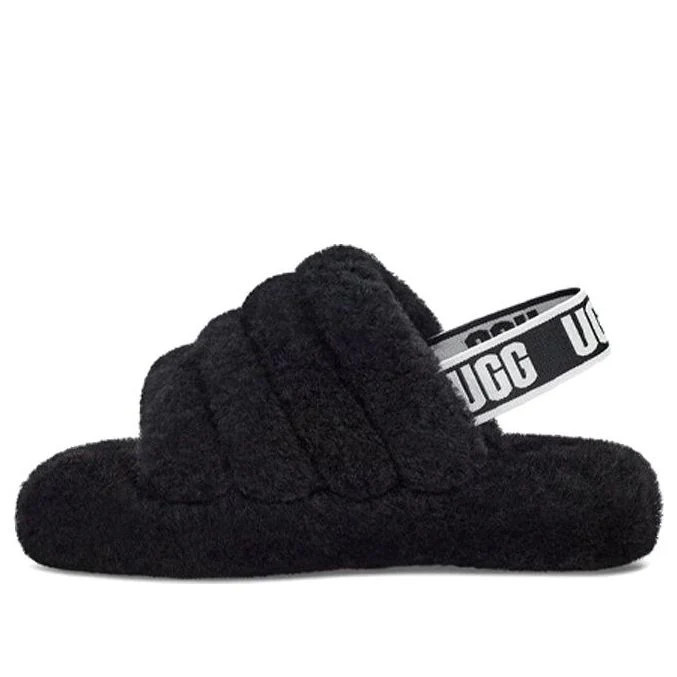 (PS) UGG Fluff Yeah Slide 'Black' 1098494K-BLK | KICKS CREW