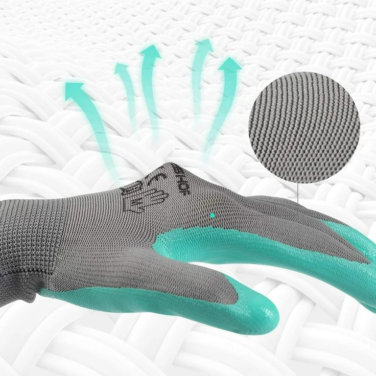 HAUSHOF 6 Pairs Garden Gloves for Women, Nitrile Coated Working Gloves, for Gardening, Restoratio... | Walmart (US)