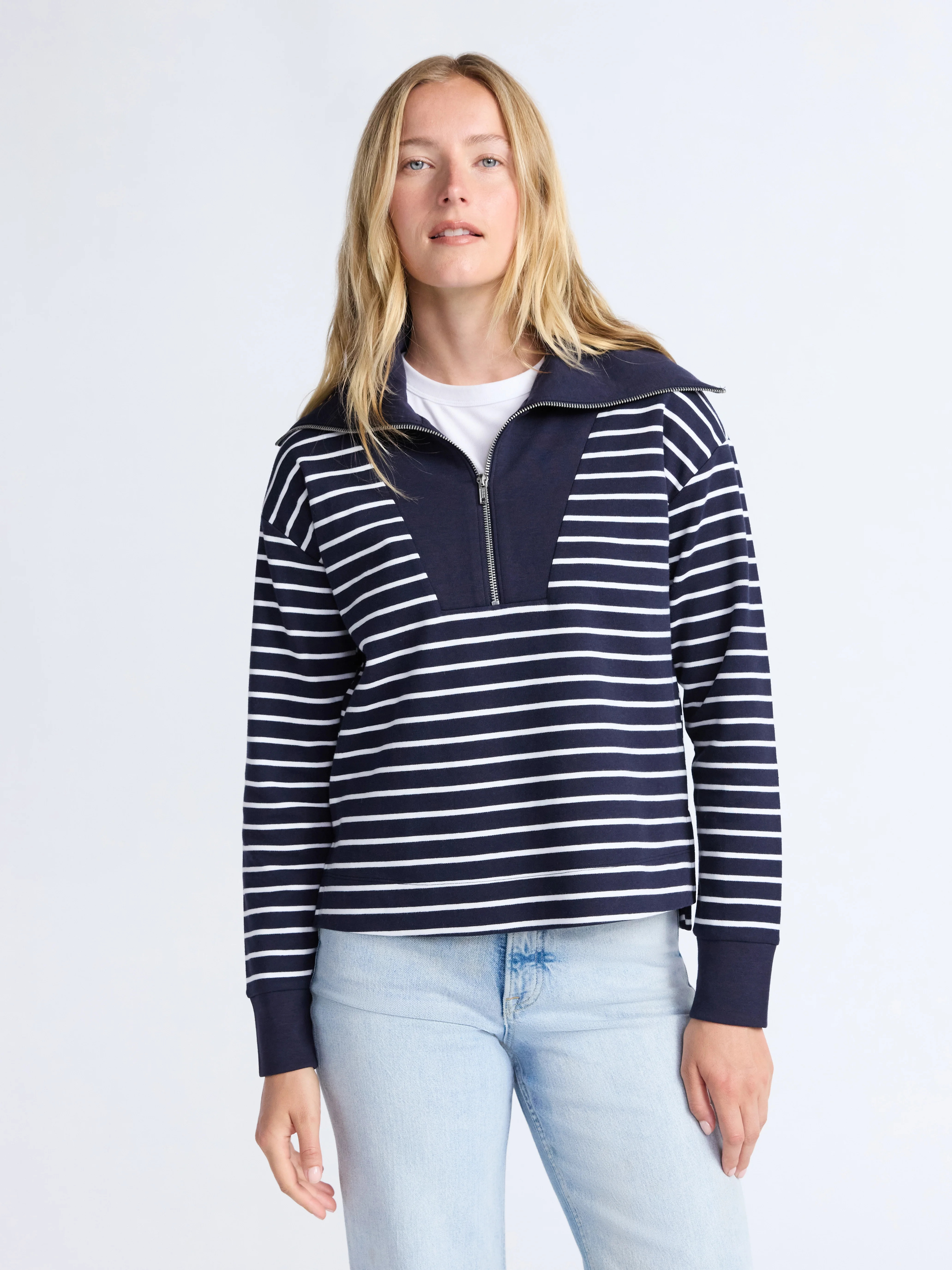 Free Assembly Women's and Women's Plus Half Zip Pullover Sweatshirt, Sizes XS-4X | Walmart (US)