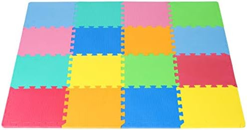 ProSource Kids Foam Puzzle Floor Play Mat with Solid Colors, 36 Tiles or 16 Tiles with Borders | Amazon (US)
