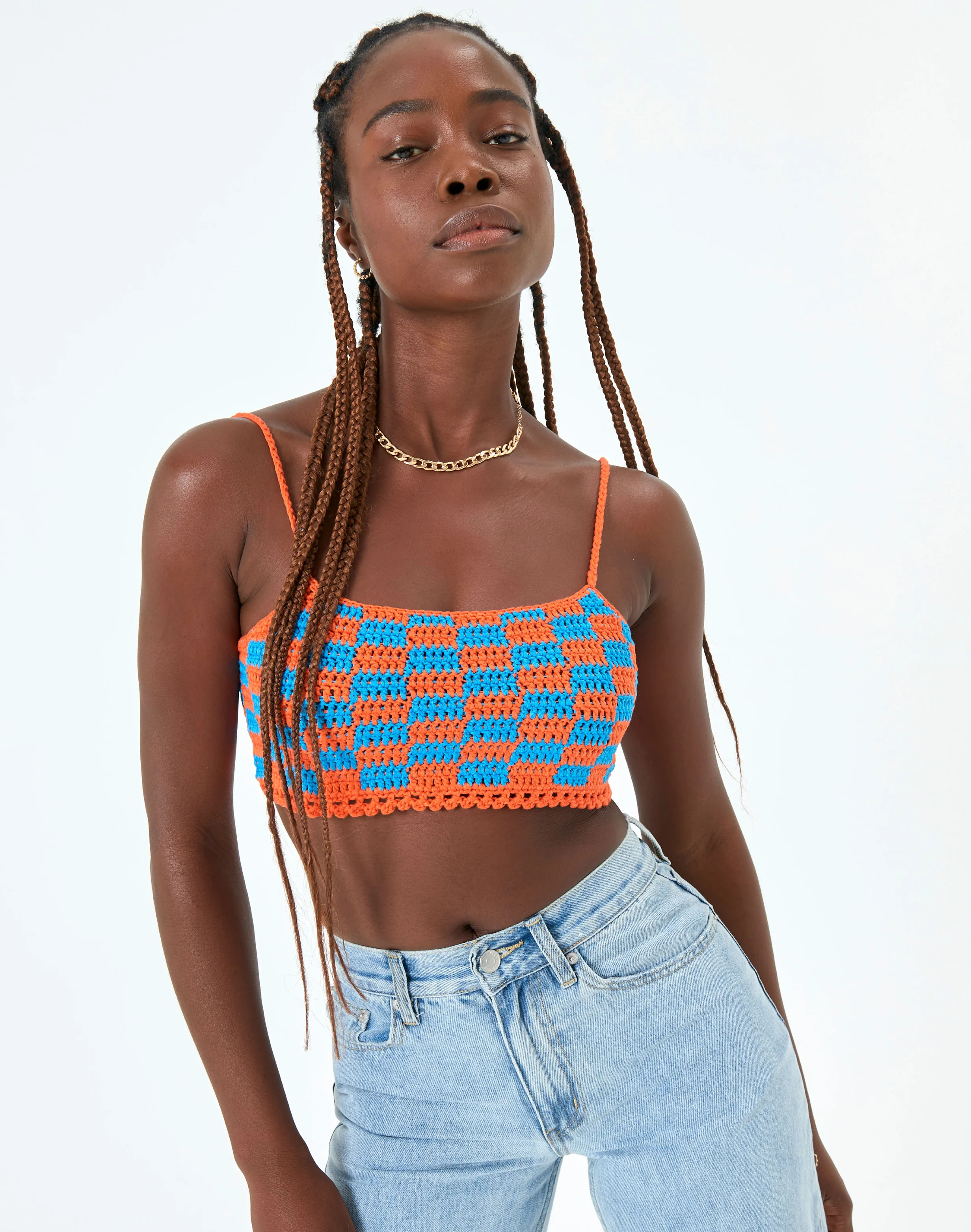 Check Tie Back Crop Crochet Top | Glassons (AU & NZ)