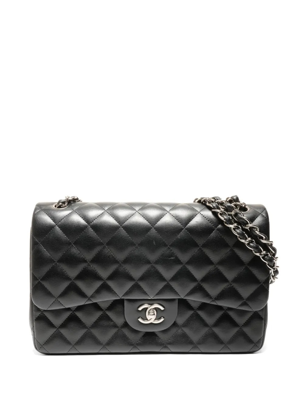 CHANEL Pre-Owned 2013-2014 double flap chain shoulderbag - Black | Farfetch Global