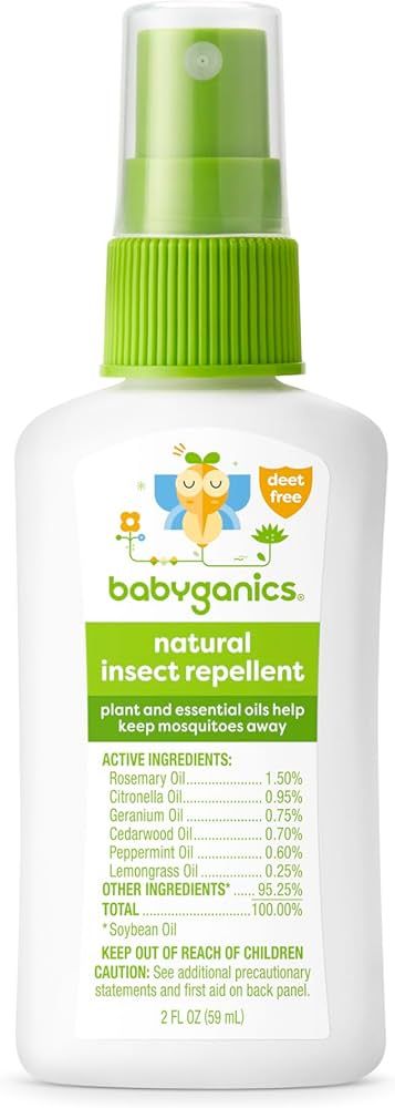 Babyganics Insect Spray, 2oz, 1 pack, Made with Plant and Essential Oils, Packaging May Vary | Amazon (US)