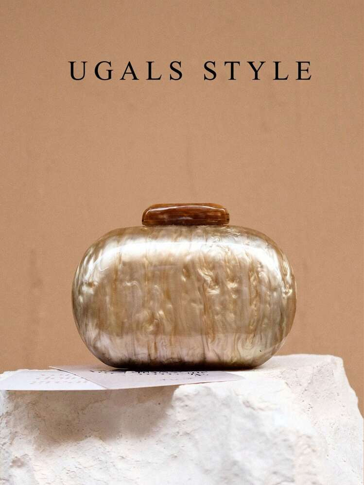 Luxury 2025 Women's Party Prom Shell Clip Box Evening Clutch Acrylic Transparent Clutch Waterproof Crossbody Bag Tready Bride Bag, Perfect For Party, Wedding, Dinner/Banquet, Matching With Wedding Dress,Formal Dresses, Prom Dress, Birthday Dress, Women Dress Party | SHEIN