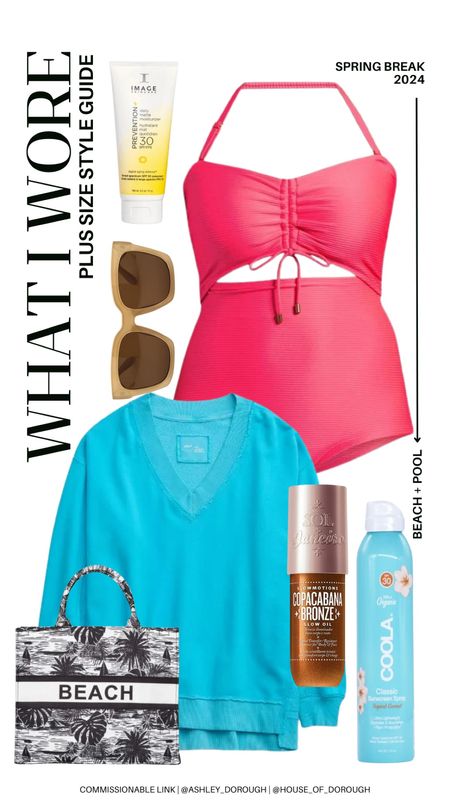 What I Wore: Spring Break 2024! Here's one of the looks I wore at the beach/pool. Threw on my Aerie shirt again at the beach, over my new fave ribbed one piece from Walmart (2X).

#LTKtravel #LTKSeasonal #LTKplussize
