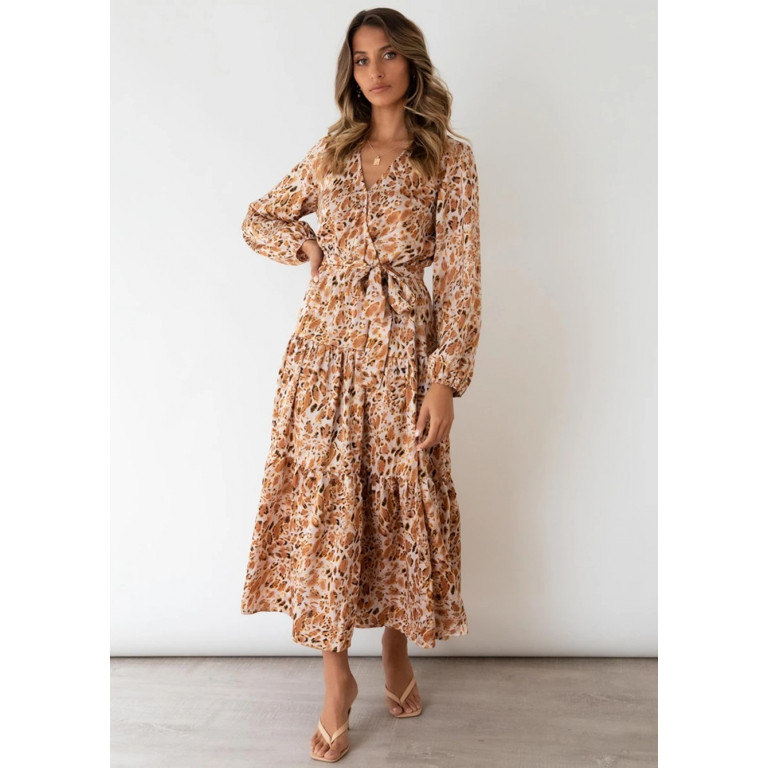 IMMEKEY Women V-neck Long Sleeve Stretch Belt Ruffle Large Dresses S-XL | Walmart (US)