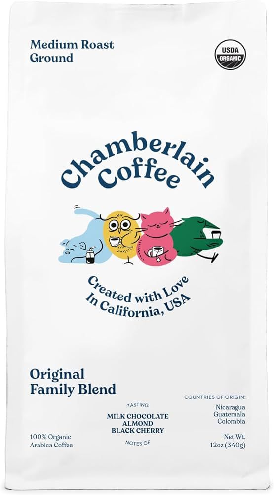 Chamberlain Coffee The Original Family Blend - Medium Roast Ground Coffee Beans with Notes of Mil... | Amazon (US)