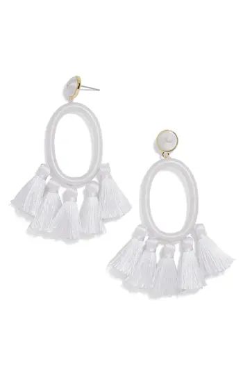 Women's Baublebar Tassel Oval Hoop Earrings | Nordstrom