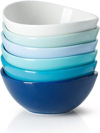 Sweese 101.003 Porcelain Bowls - 10 Ounce for Ice Cream Dessert, Small Side Dishes - Set of 6, Co... | Amazon (US)