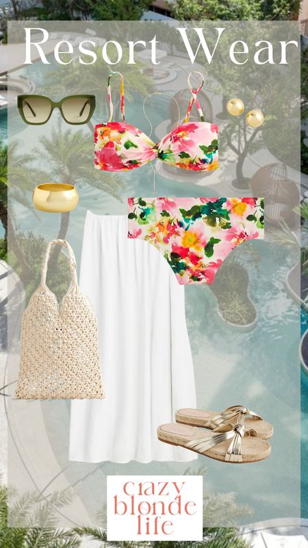 Who’s doesn’t love a dreamy pool side view while sipping on a cool refreshing cocktail??? Do it in style with this darling pink floral bathing suit paired with this lovely white skirt over top 💗 and of course can’t forget your jewelry! 

#LTKTravel #LTKStyleTip #LTKSwim