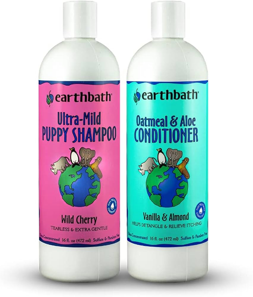 earthbath, Ultra-Mild Puppy Shampoo and Oatmeal & Aloe Conditioner - Best Dog Shampoo and Conditi... | Amazon (US)