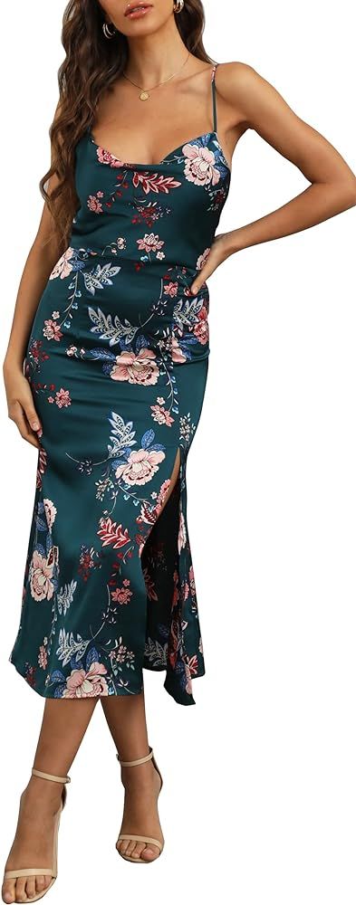 Women's Sleeveless Midi Cocktail Cowl Neck Dress      
 Polyester | Amazon (US)