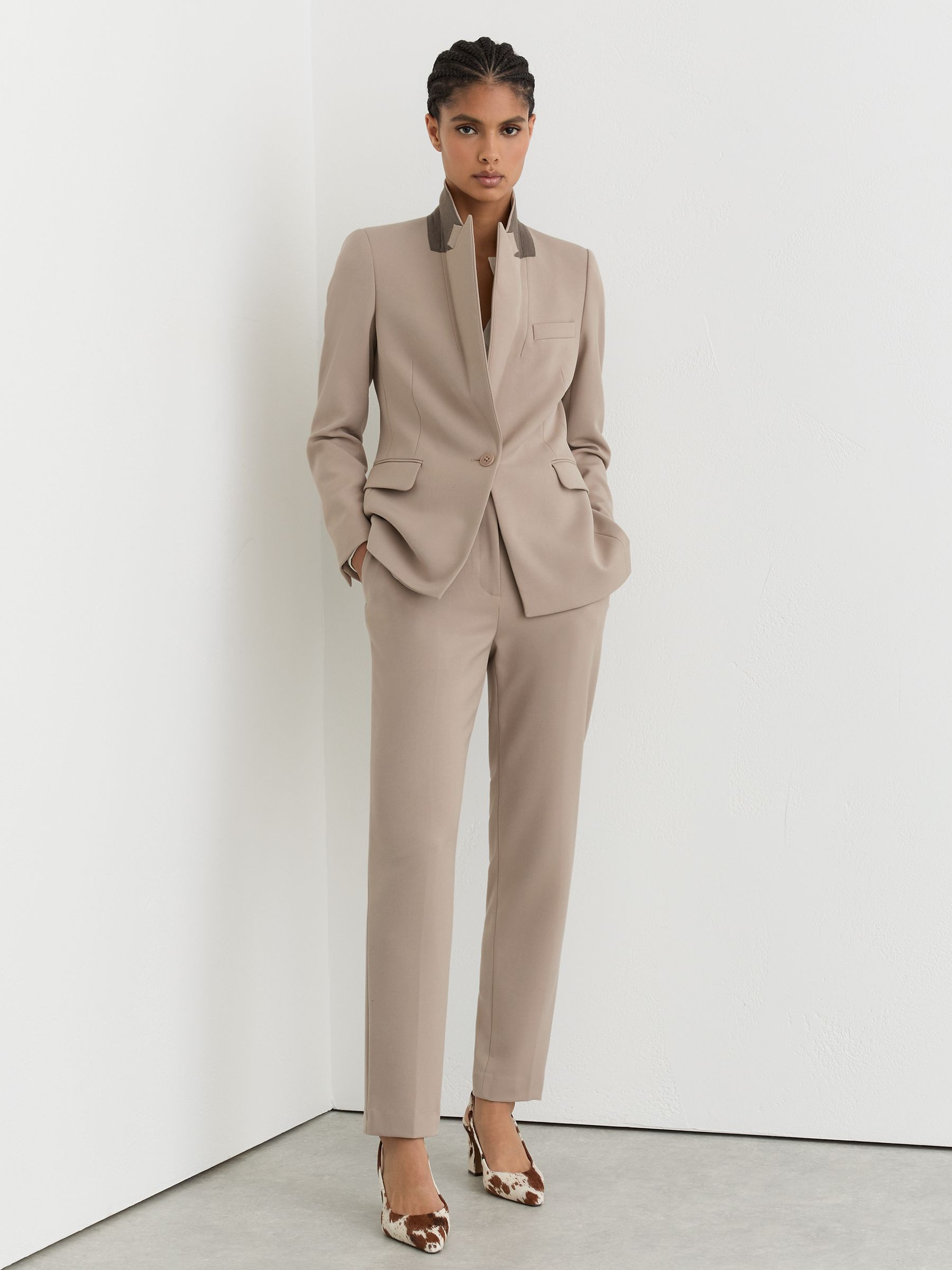 Reiss Slim-Fit Suit Trousers in Stone Neutral - REISS | Reiss UK