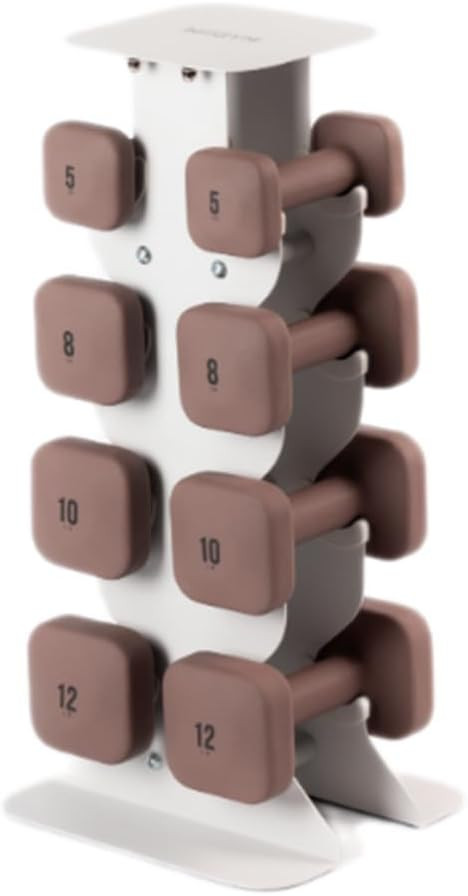 SafeGrip Dumbbells (5+8+10+12LB, Pair, Rose) with White Dumbbell Rack, for Secure Workouts at Hom... | Amazon (US)