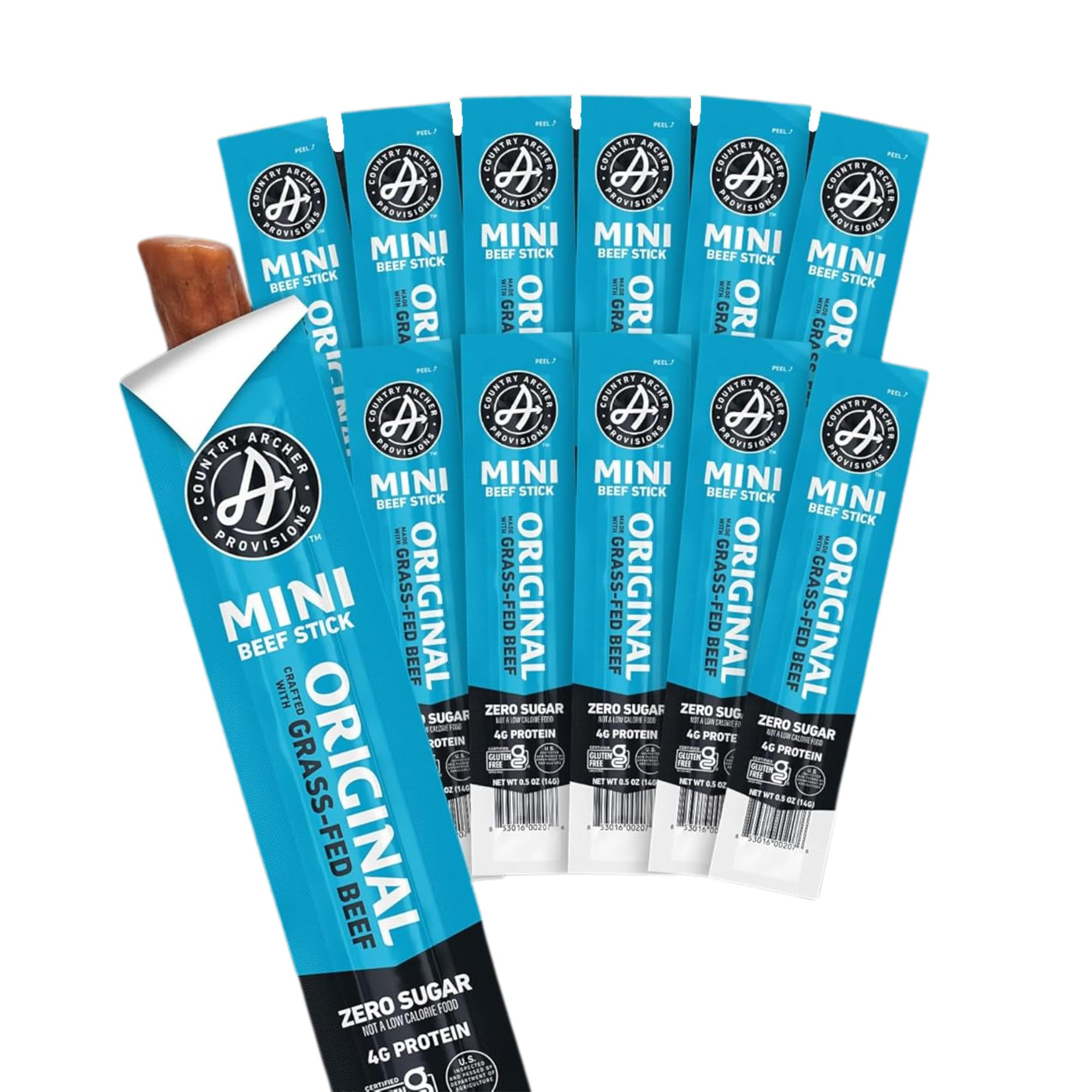 Country Archer Mini Beef Jerky Sticks - Grass Fed Beef Sticks Individually Wrapped, Bulk Snack Pa... | Amazon (US)