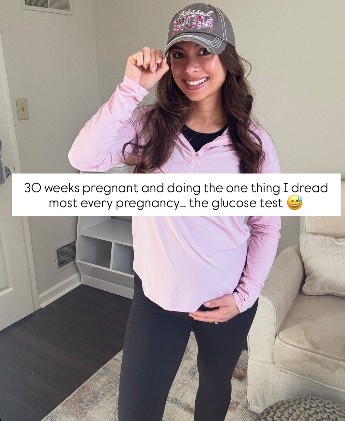 30 weeks pregnant and doing the one thing I dread most every pregnancy… the glucose test 😅
I swear this is the one appointment that makes me feel the worst for a few days. The migraine is already creeping in while I sit here waiting…
Before it hit I took a few happy outfit pics because getting dressed and throwing on this cute hat from @funkyjunque made me feel a little more like myself today 🤍
Also… small win: my nails turned out cute this week 💅 @ohora_usa
Pregnant mamas — does the glucose test make anyone else feel awful after or is it just me?
What’s everyone up to this weekend?

🌸Follow @thebusymomsisterhood to receive links💌
✨

Comment LINKS and I’ll send them!

——
🌸We’re so glad you’re here

I’m Ericka a millennial mom
mom of toddlers
pregnant mama
stay at home mom
natural mama
faith filled mom
simple mom life
realistic motherhood
diy nails
5 minute makeup
mom beauty hacks

Working Mom Life | Stay-at-Home Mom (SAHM) | Millennial Moms | Busy Mom Routines | Realistic Motherhood |  Mom Style | Affordable Fashion | Mom Hacks | Busy mom routines |  Low-tox | busy mom beauty | Easy outfits 

#thirdtrimester
#pregnancymoments
#pregnancyjourney #momlife
#momcommunity
#motherhoodunfiltered
#reallifemom
#momsofinstagram #momstyle
#momoutfit
#everydaystyle
#cozymomstyle

#LTKmomlife #LTKstorytime #LTKdayinmylife