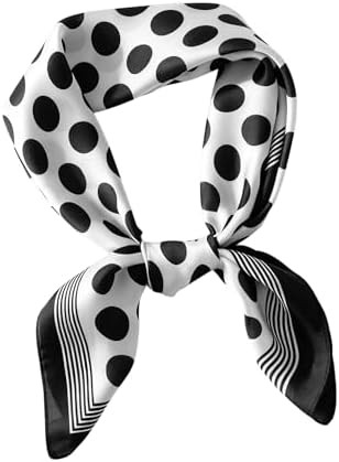 50s Polka Dot Square Scarf Women - Silk Like Lightweight Satin Neck Scarf, Head Wrap, Kerchief 50... | Amazon (US)