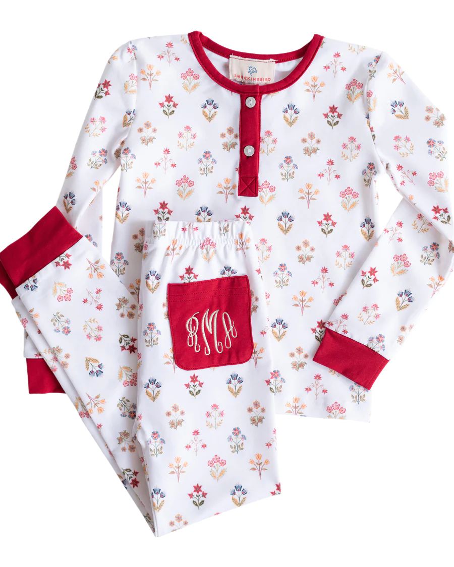 Winter Garden Block Print Pajama Set- FINAL SALE | Smockingbird Kids