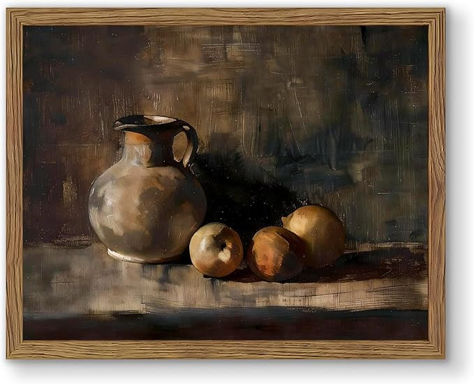 Framed Vintage Kitchen Wall Art - Retro Fruit Pictures Dining Room Decor, Antique Jars Cottage Ki... | Amazon (US)