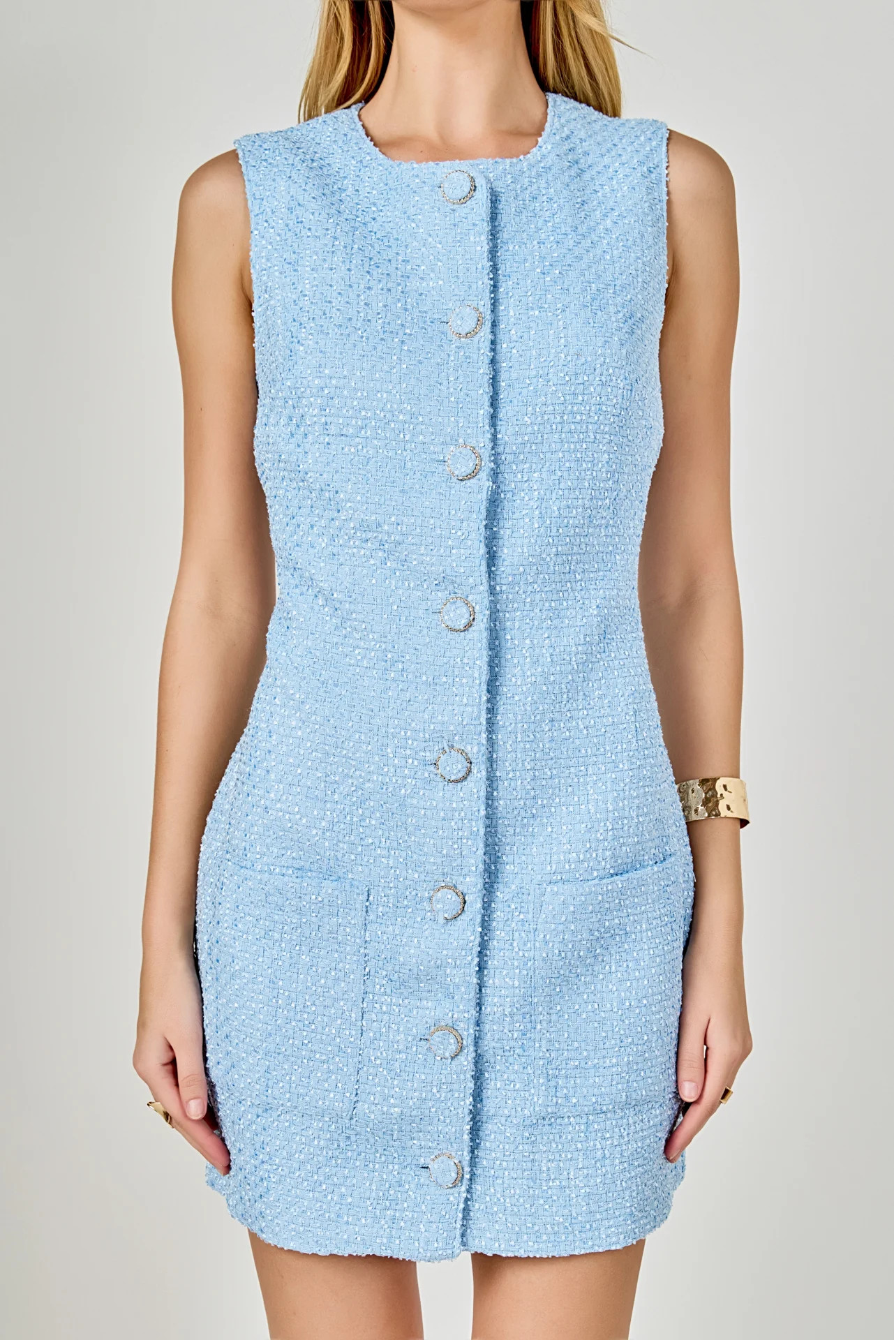 Sleeveless Tweed Mini Dress | Endless Rose