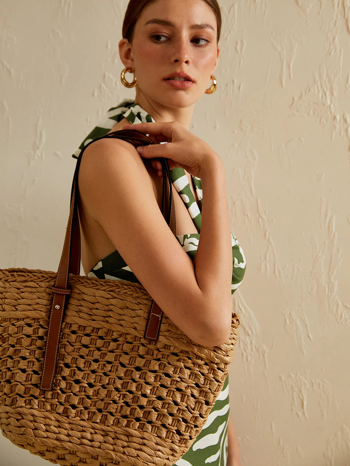 Large Capacity Beach Tote Basket Bag | Commense