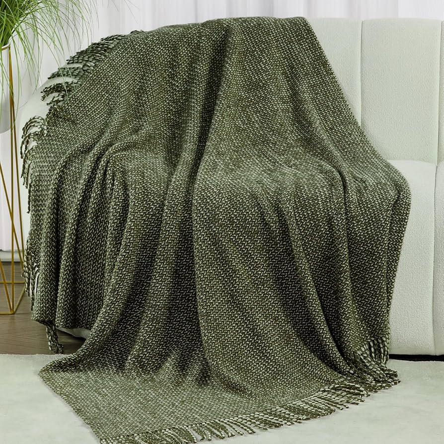Knitted Throw Blanket for Couch, Soft Farmhouse Throw Blanket with Tassels,Home Decorative Lightw... | Amazon (US)