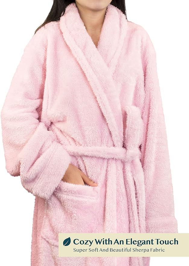 PAVILIA Premium Womens Plush Soft Robe Fluffy, Warm, Fleece Sherpa Shaggy Bathrobe | Amazon (US)