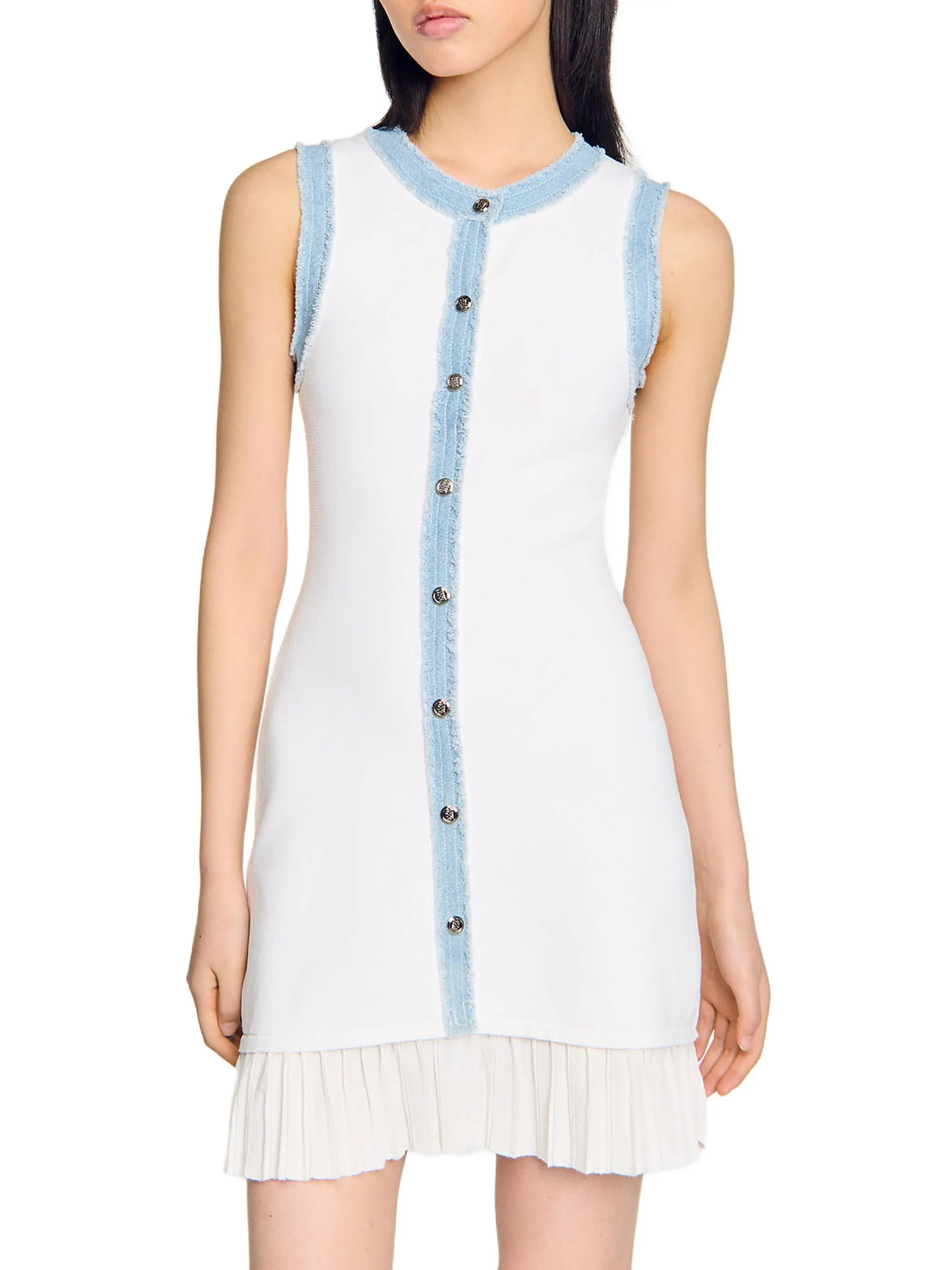 Short Knit Dress with Ruffles | Saks Fifth Avenue