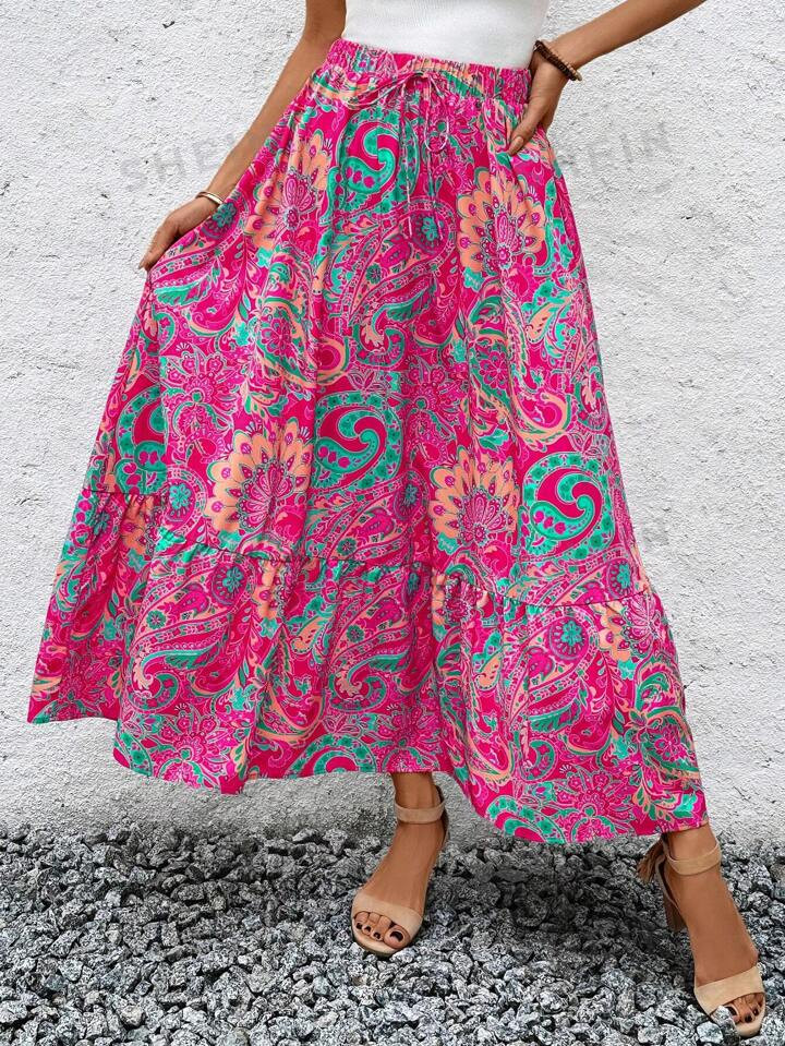 SHEIN LUNE Women Floral Print Skirt With Vacation Style | SHEIN USA | SHEIN