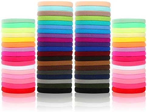 72 Pcs Seamless High Elastic Cotton Hair Ties for Ponytail Bun Pigtail, Perfect for Thick Hair Wo... | Amazon (US)