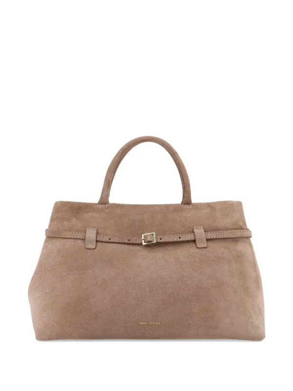 Manu Atelier Le Cambon 35 buckle-fastening Suede Handbag | Neutrals | FARFETCH UK | Farfetch Global